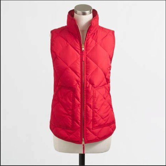 J. Crew Jackets & Blazers - J Crew quilted down puffer vest Hot Pink S Style 92465